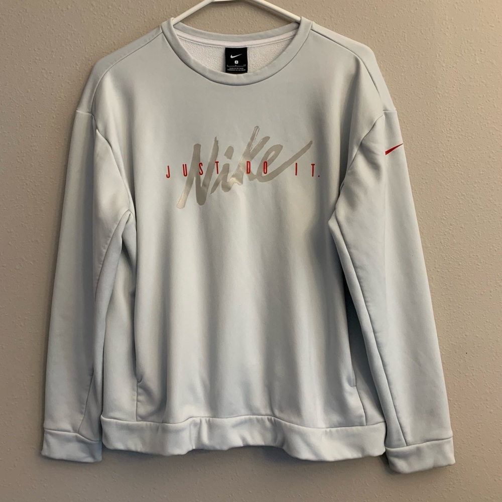 Nike Womens Light Gray Crewneck Sweatshirt Size Small